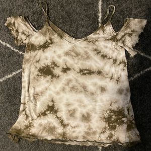 American Eagle Tie Dye Cold Shoulder Shirt